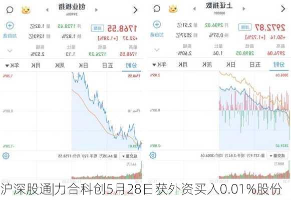 沪深股通|力合科创5月28日获外资买入0.01%股份