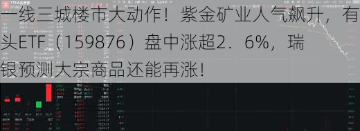 一线三城楼市大动作！紫金矿业人气飙升，有色龙头ETF（159876）盘中涨超2．6%，瑞银预测大宗商品还能再涨！