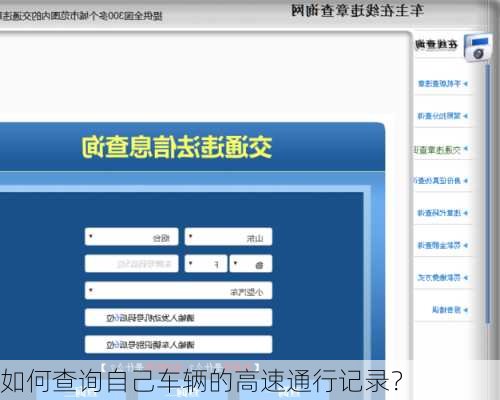 如何查询自己车辆的高速通行记录？