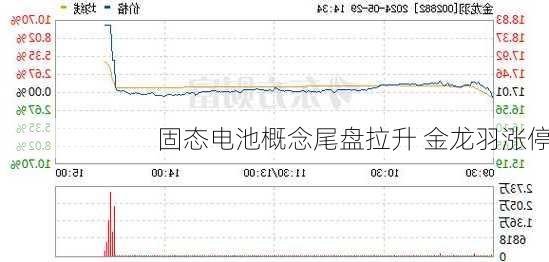 固态电池概念尾盘拉升 金龙羽涨停