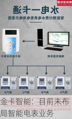 金卡智能：目前未布局智能电表业务