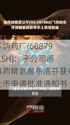 华纳药厂(688799.SH)：子公司原料药精氨酸布洛芬获得上市申请批准通知书