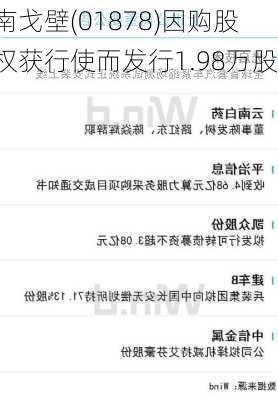 南戈壁(01878)因购股权获行使而发行1.98万股