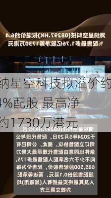 海纳星空科技拟溢价约6.4%配股 最高净筹约1730万港元