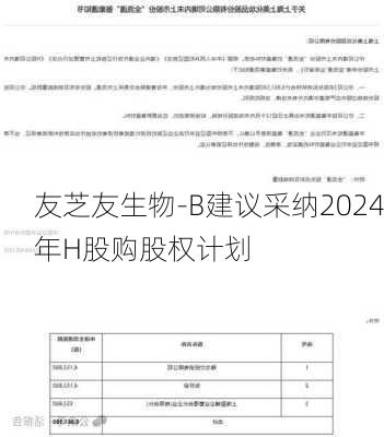 友芝友生物-B建议采纳2024年H股购股权计划