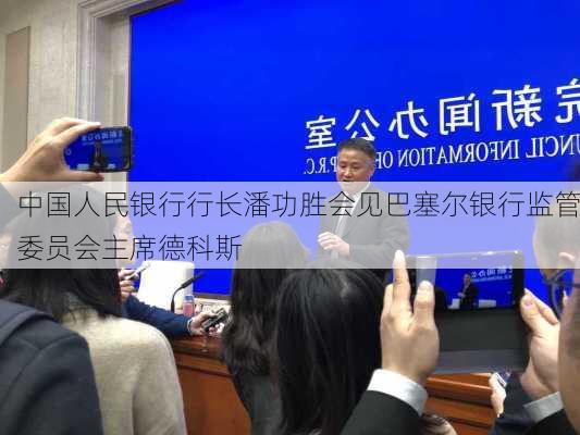 中国人民银行行长潘功胜会见巴塞尔银行监管委员会主席德科斯