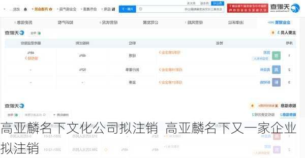 高亚麟名下文化公司拟注销  高亚麟名下又一家企业拟注销