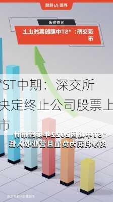 *ST中期：深交所决定终止公司股票上市