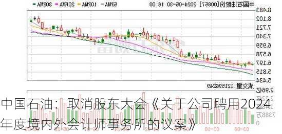 中国石油：取消股东大会《关于公司聘用2024年度境内外会计师事务所的议案》