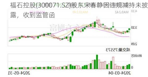 福石控股(300071.SZ)股东宋春静因违规减持未披露，收到监管函