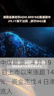 中煤能源：4 月 19 日上市以来涨超 14%，资金连续 4 日净流入