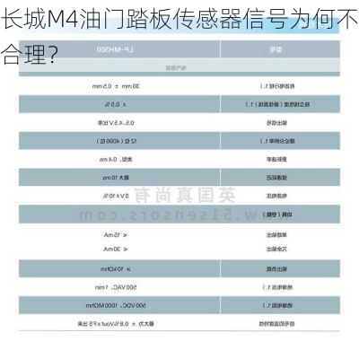 长城M4油门踏板传感器信号为何不合理？