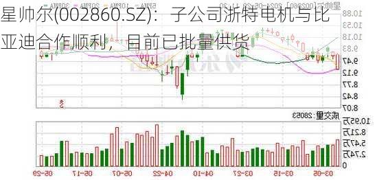 星帅尔(002860.SZ)：子公司浙特电机与比亚迪合作顺利，目前已批量供货