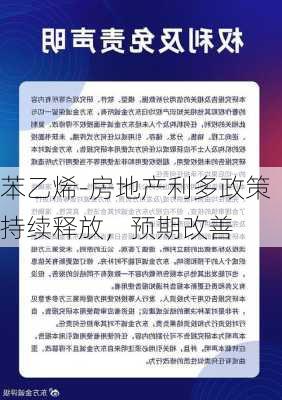 苯乙烯-房地产利多政策持续释放，预期改善