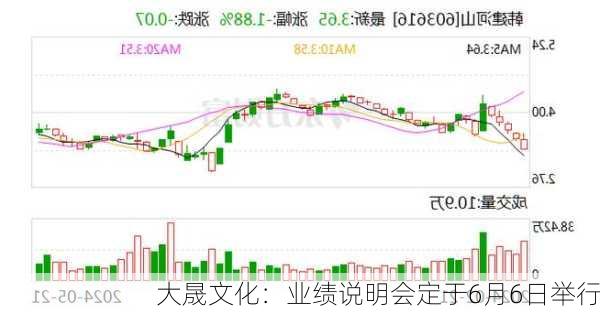 大晟文化：业绩说明会定于6月6日举行