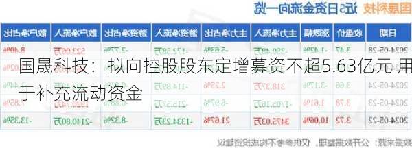 国晟科技：拟向控股股东定增募资不超5.63亿元 用于补充流动资金