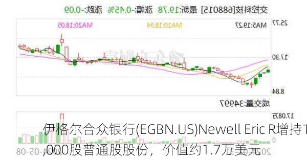 伊格尔合众银行(EGBN.US)Newell Eric R增持1,000股普通股股份，价值约1.7万美元