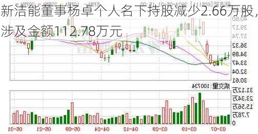 新洁能董事杨卓个人名下持股减少2.66万股，涉及金额112.78万元