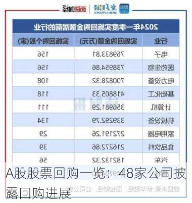 A股股票回购一览：48家公司披露回购进展