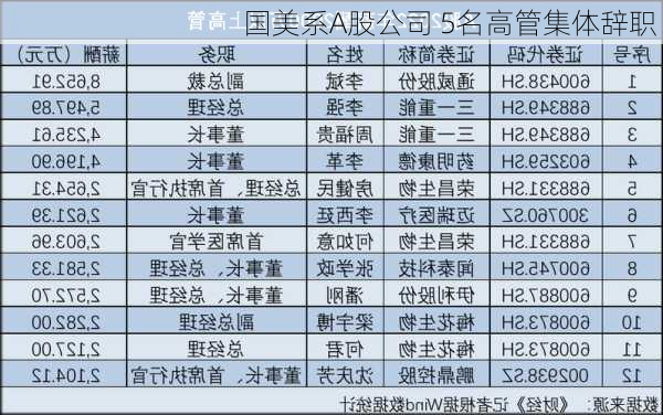 国美系A股公司 5名高管集体辞职！