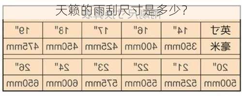 天籁的雨刮尺寸是多少？