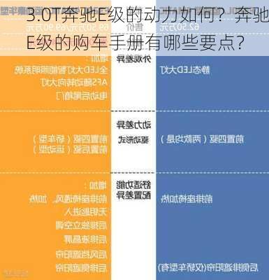 3.0T奔驰E级的动力如何？奔驰E级的购车手册有哪些要点？