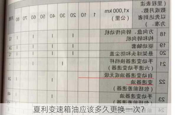 夏利变速箱油应该多久更换一次？