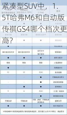 紧凑型SUV中，1.5T哈弗M6和自动版传祺GS4哪个档次更高？