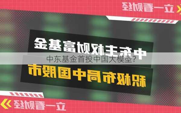 中东基金首投中国大模型？