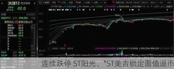 连续跌停 ST阳光、*ST美吉锁定面值退市