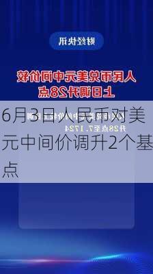 6月3日人民币对美元中间价调升2个基点