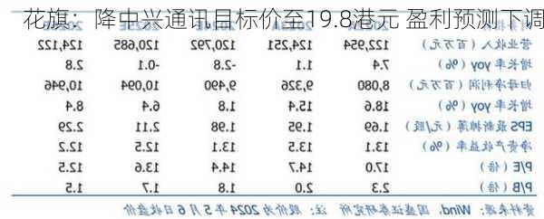 花旗：降中兴通讯目标价至19.8港元 盈利预测下调