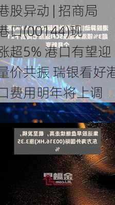 港股异动 | 招商局港口(00144)现涨超5% 港口有望迎量价共振 瑞银看好港口费用明年将上调