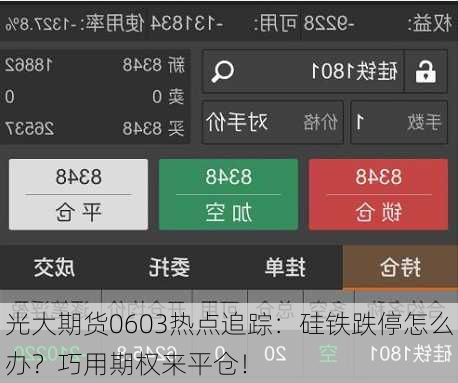 光大期货0603热点追踪：硅铁跌停怎么办？巧用期权来平仓！