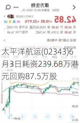 太平洋航运(02343)6月3日耗资239.68万港元回购87.5万股