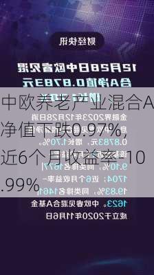 中欧养老产业混合A：净值下跌0.97%，近6个月收益率-10.99%