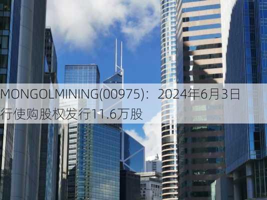 MONGOLMINING(00975)：2024年6月3日行使购股权发行11.6万股