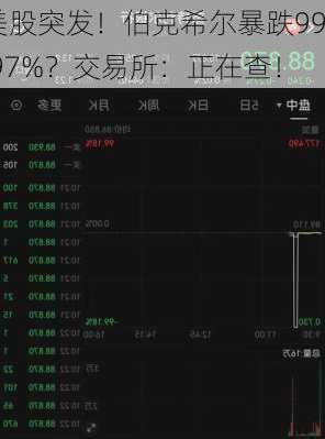 美股突发！伯克希尔暴跌99.97%？交易所：正在查！