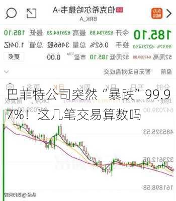 巴菲特公司突然“暴跌”99.97%！这几笔交易算数吗