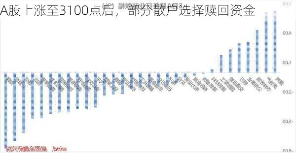 A股上涨至3100点后，部分散户选择赎回资金