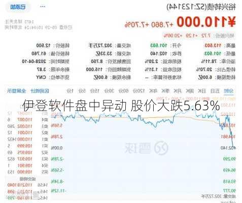 伊登软件盘中异动 股价大跌5.63%