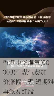 香港中华煤气(00003)：煤气费加价涨幅合理 短期难再派发红股