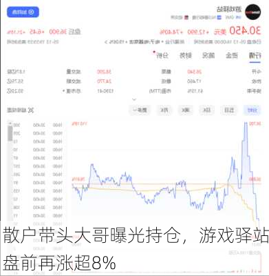 散户带头大哥曝光持仓，游戏驿站盘前再涨超8%