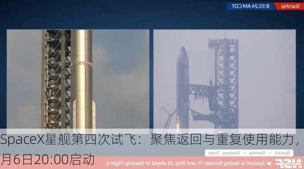 SpaceX星舰第四次试飞：聚焦返回与重复使用能力，6月6日20:00启动