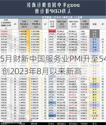 5月财新中国服务业PMI升至54 创2023年8月以来新高