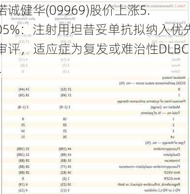 诺诚健华(09969)股价上涨5.05%：注射用坦昔妥单抗拟纳入优先审评，适应症为复发或难治性DLBCL