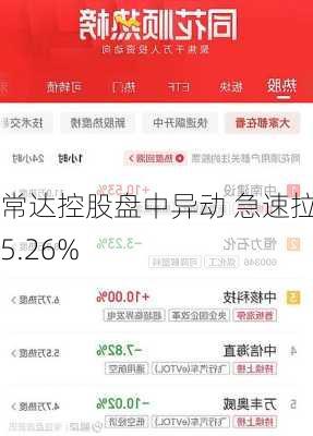 常达控股盘中异动 急速拉升5.26%