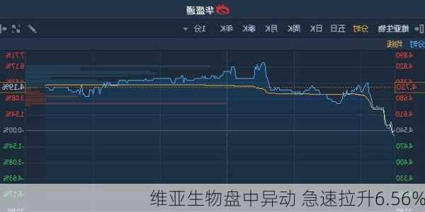 维亚生物盘中异动 急速拉升6.56%