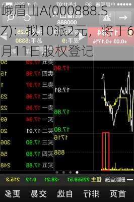 峨眉山A(000888.SZ)：拟10派2元，将于6月11日股权登记