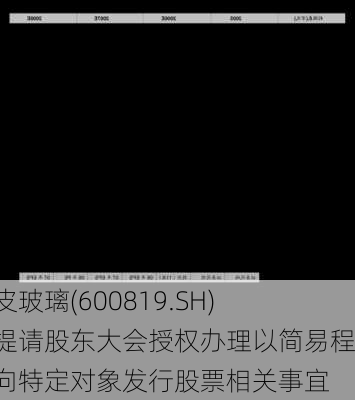 耀皮玻璃(600819.SH)：提请股东大会授权办理以简易程序向特定对象发行股票相关事宜